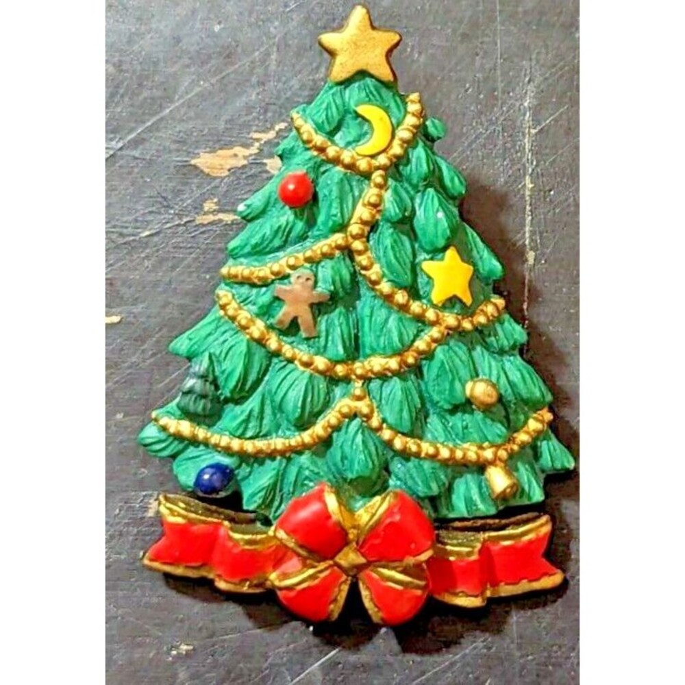 American Greeting Cards AGC 2" acrylic Christmas tree lapel pin holidays